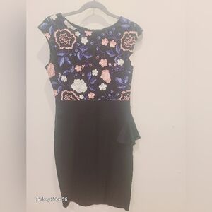 Chic Black Floral Embroidered Mini Dress